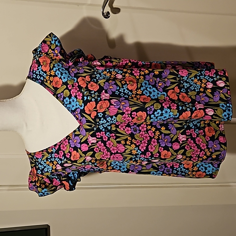 Floral top with ruffle sleeves - Juniors XL